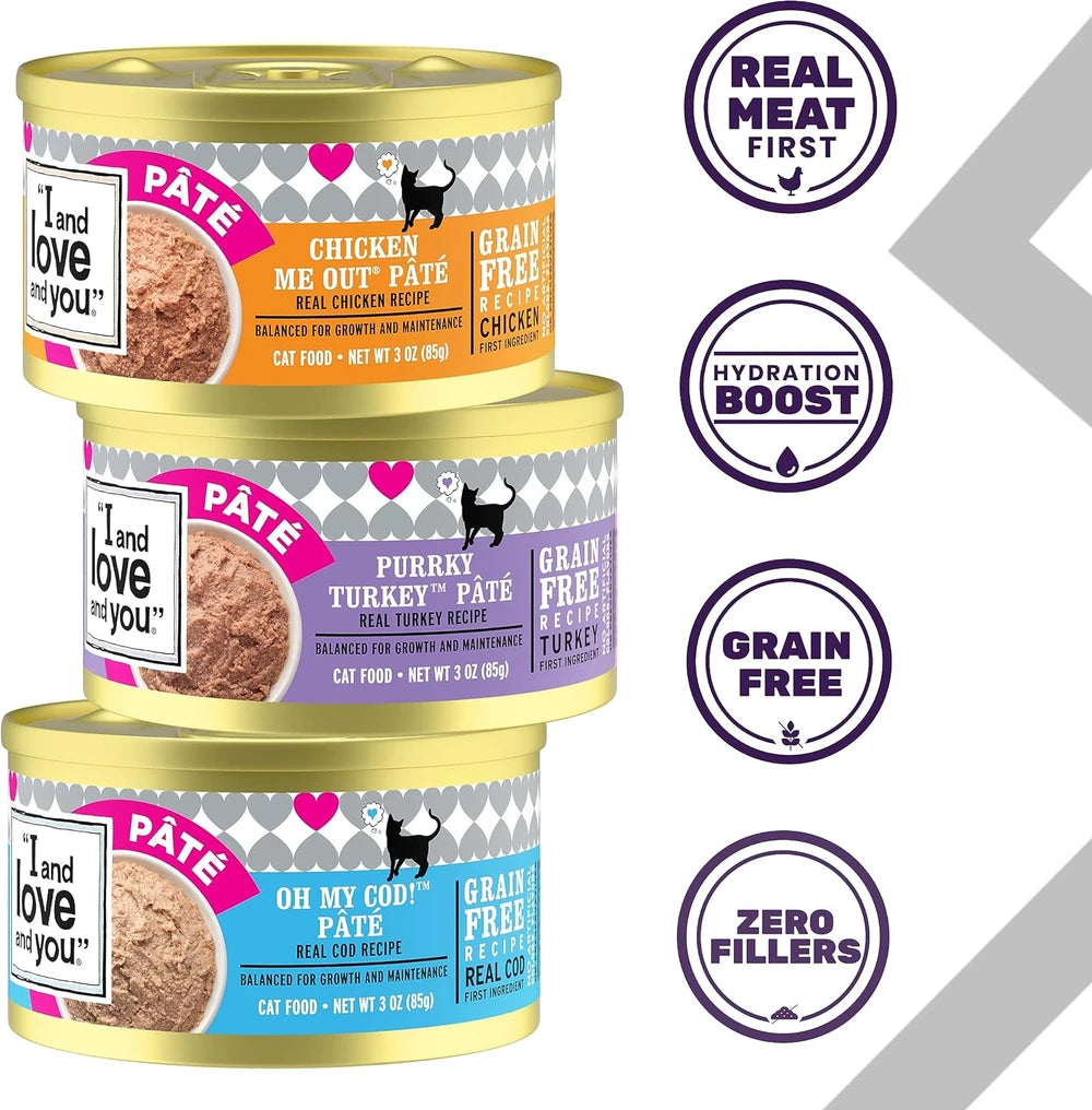 I and Love and You Wet Cat Food Variety Pack, 3oz | 12 Pack